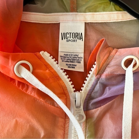 VICTORIA’S SECRET Victoria Sport XS Hoodie Windbreaker 1/2 Zip Orange Hombre - Picture 9 of 12
